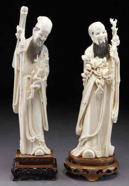 Appraisal: Pr Chinese carved ivory God of Flowers International buyers should