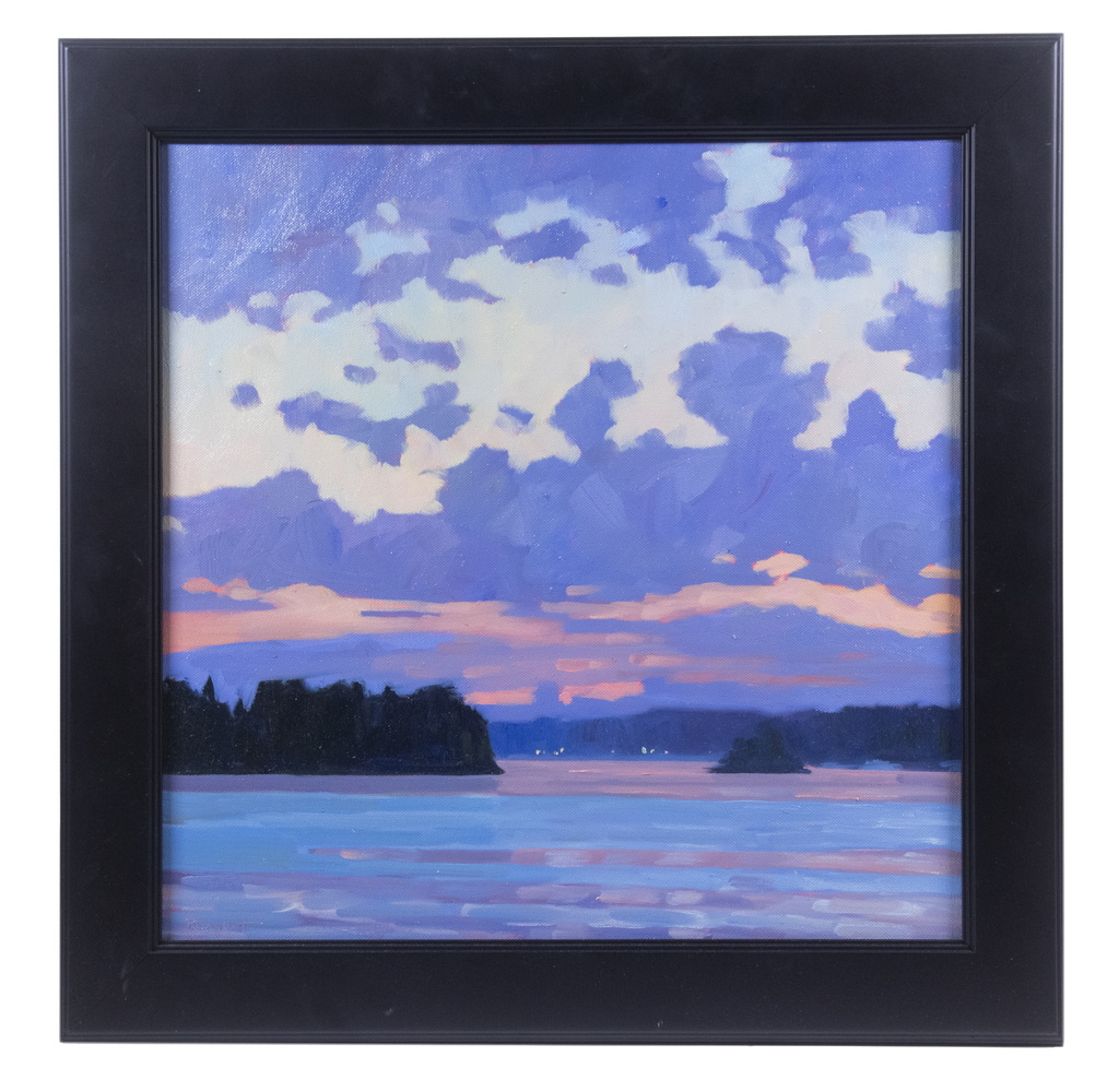 Appraisal: BJORN RUNQUIST US - Dawn Across Wheeler Bay oil on