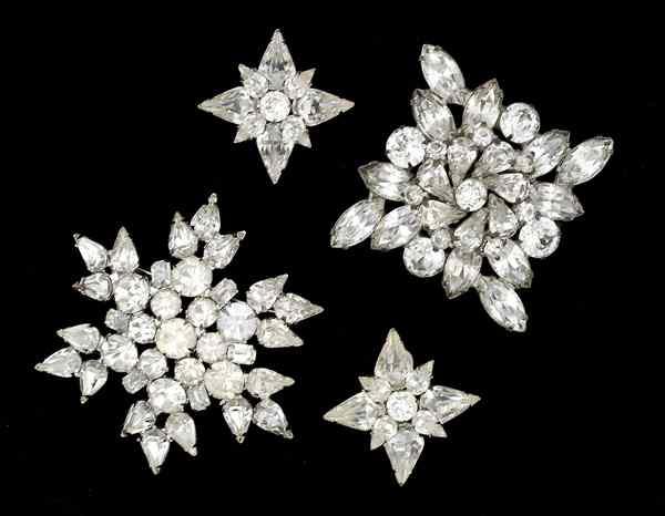 Appraisal: Weiss Costume Jewelry Brooch Collection Four Weiss brooches ranging in