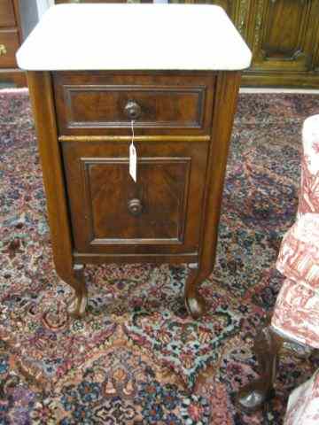 Appraisal: Victorian Marble Top Bedside Cabinet single drawer over door ''