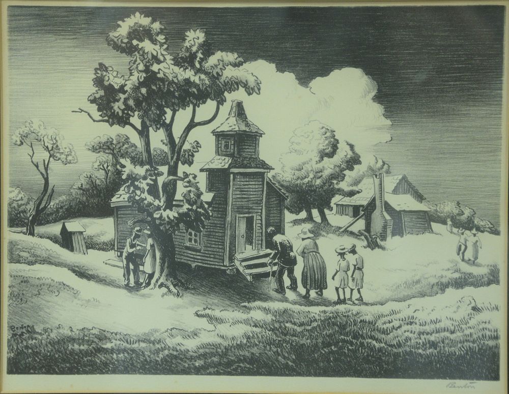 Appraisal: Thomas Hart Benton American - Sunday Morning lithograph on paper