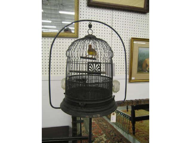 Appraisal: Antique Bird Cage on Stand