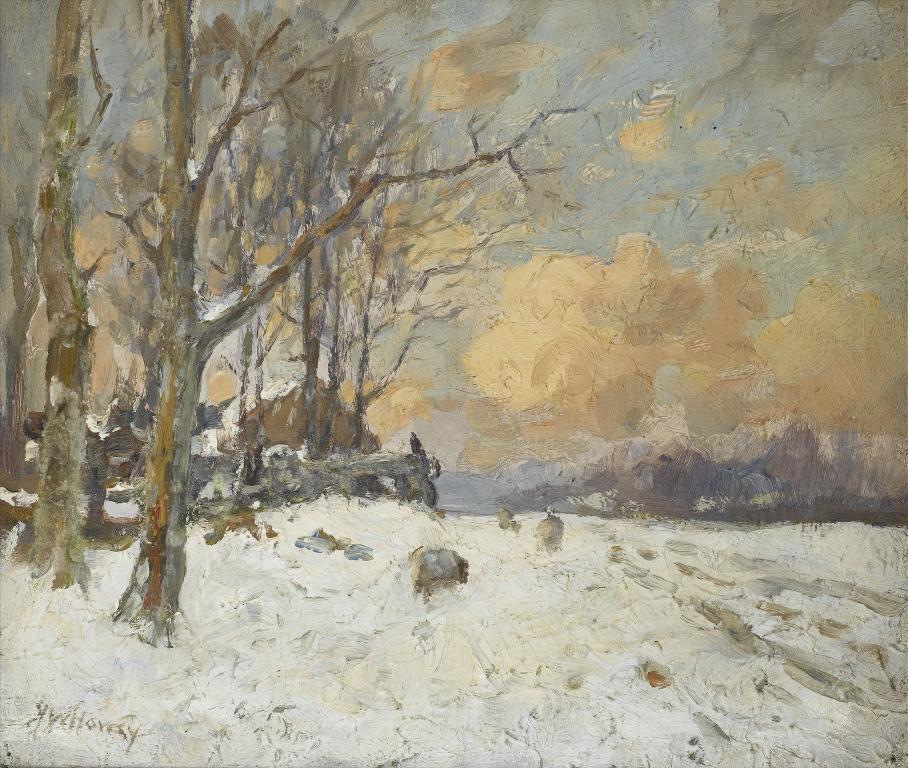 Appraisal: JOHN WILLIAM HOWEY - WINTER AFTERNOON SUMMERTIME a pair one