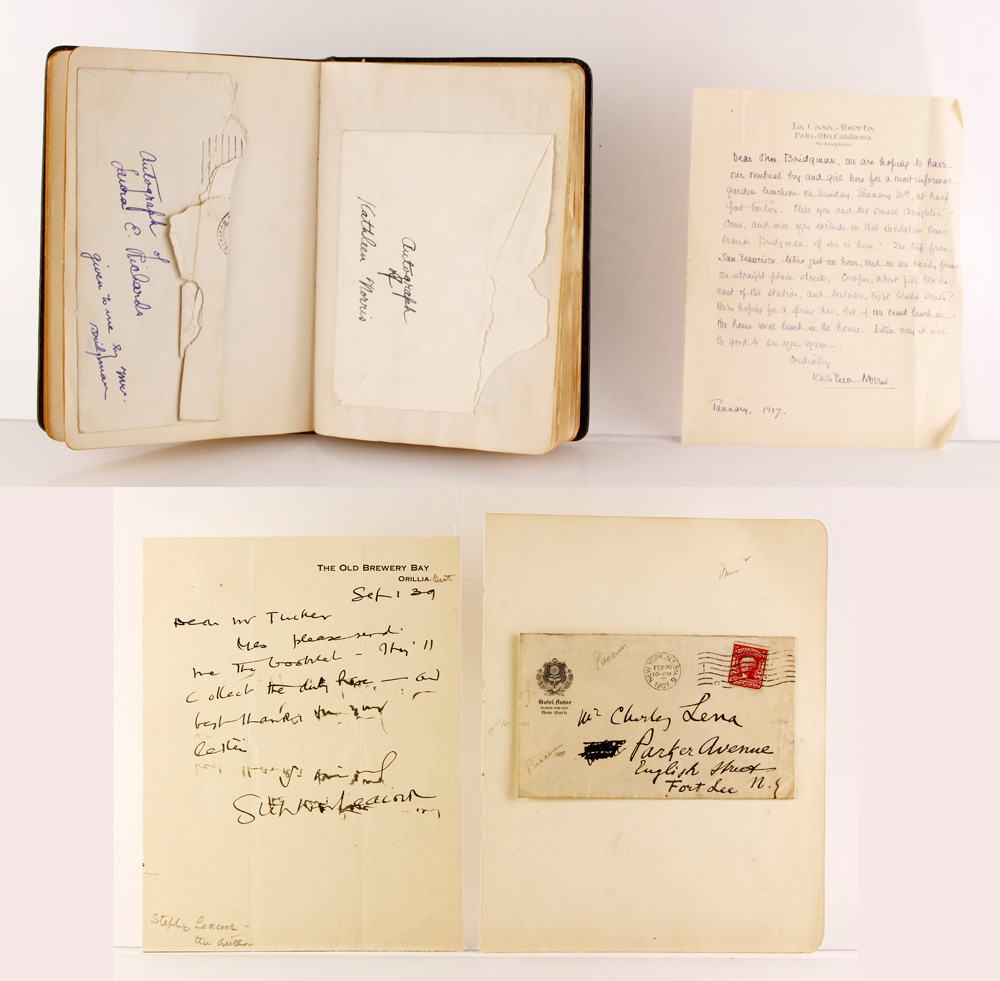 Appraisal: - Autograph Book with Letters Autograph book with multiple signatures