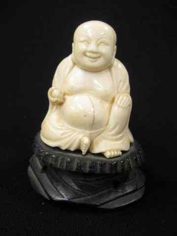 Appraisal: Carved Ivory Figurine of a Seated Buddha '' plus carved