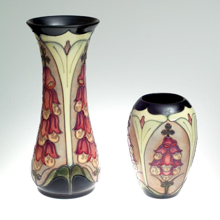 Appraisal: MOORCROFT POTTERY VASE DESIGNED BY RACHEL BISHOP of slender tapering