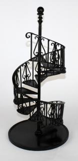 Appraisal: Iron spiral staircase model Iron spiral staircase model h x