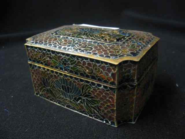 Appraisal: Chinese Plique-a-jour Translucent Cloisonnebox floral and openwork - '' x