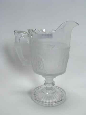 Appraisal: Westward Ho Pattern Glass - handled creamer on pedestal