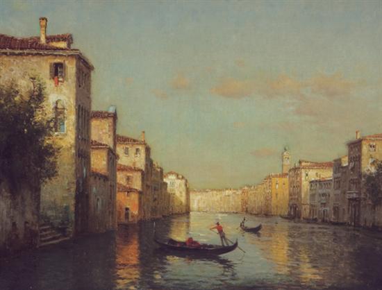 Appraisal: BOUVARD ANTOINE French - Gondolas on a Venetian Canal oil