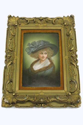 Appraisal: LATE VICTORIAN PERIOD OIL ON PORCELAIN PLAQUE portrait of blue-eyed