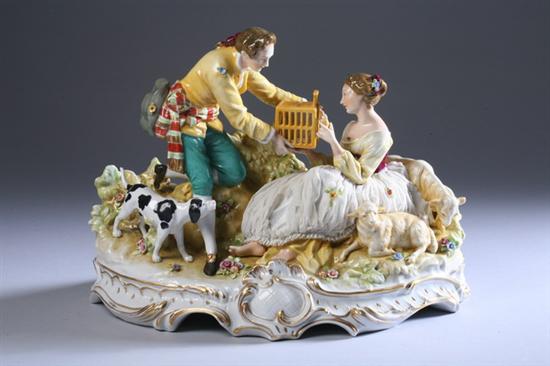 Appraisal: RUDOLSTADT VOLKSTEDT PORCELAIN FIGURAL GROUP early th century Modelled as