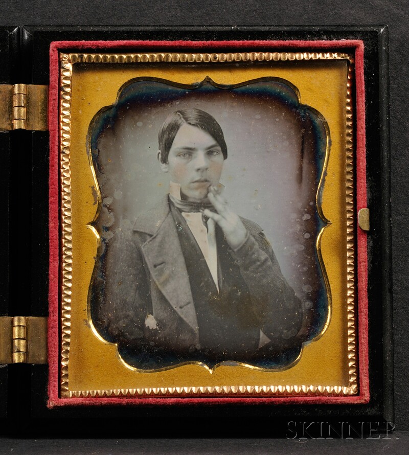 Appraisal: Sixth Plate Daguerreotype Portrait of a Boy with Hand to