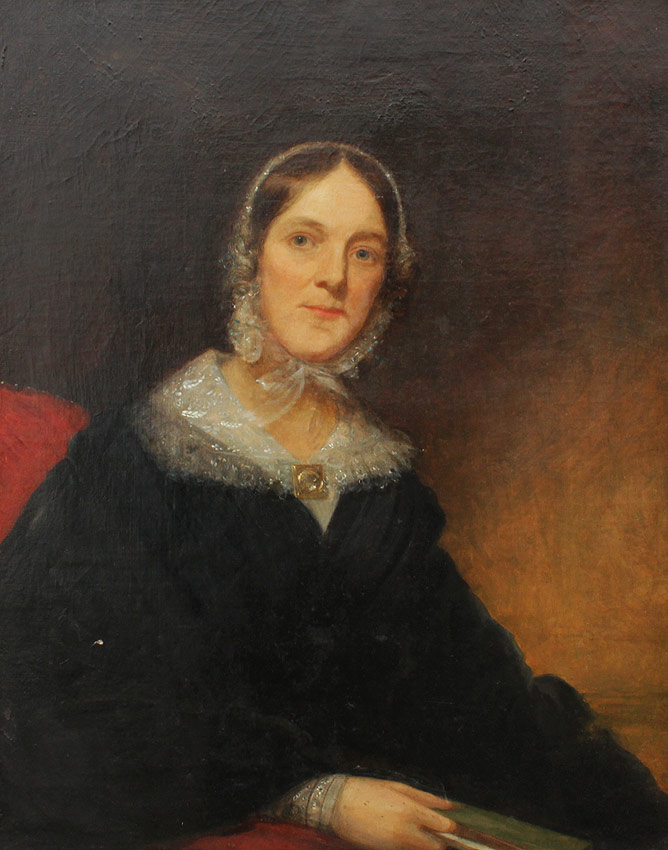 Appraisal: TH CENTURY AMERICAN SCHOOL LADY IN LACE COLLAR PAINTING Oil