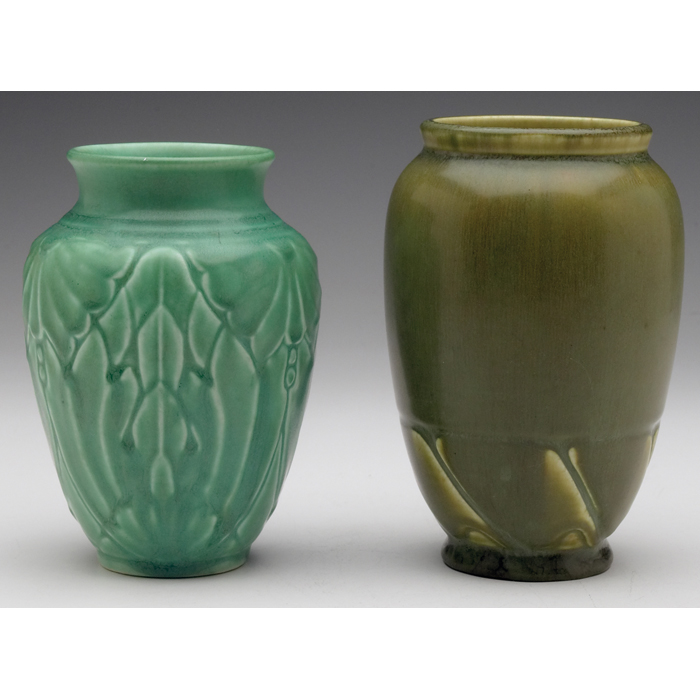 Appraisal: Rookwood vase shouldered shape in a green matte glaze ''w