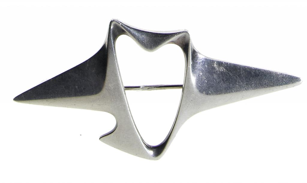 Appraisal: A GEORG JENSEN SILVER BROOCH DESIGNED BY HENNING KOPPEL maker's