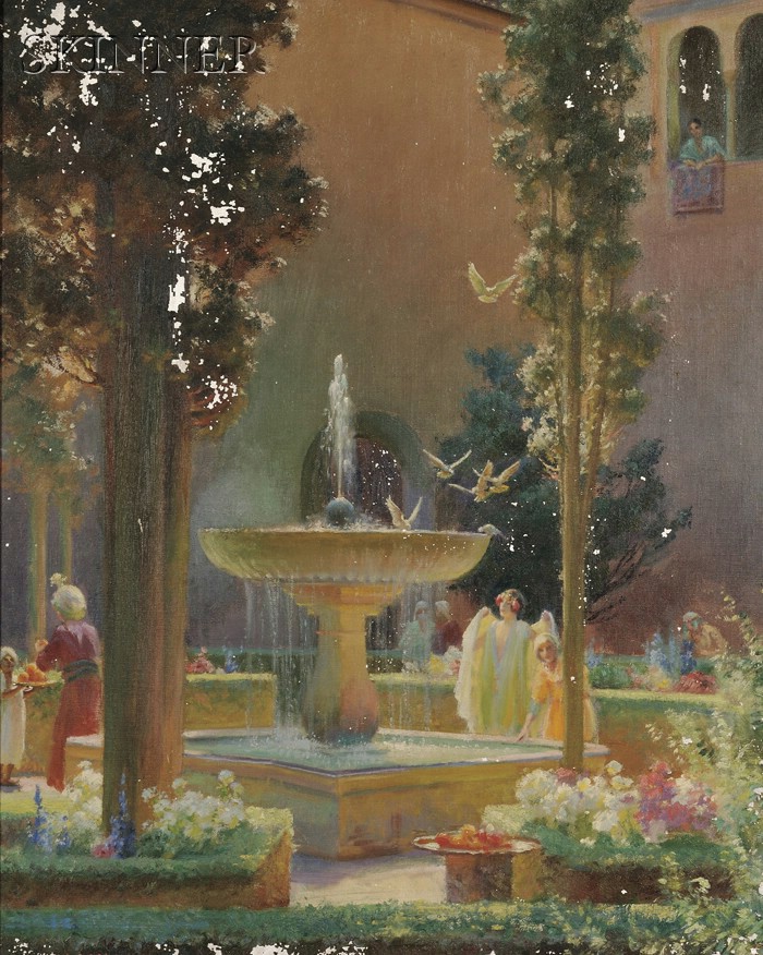 Appraisal: Charles Courtney Curran American - A Moorish Garden Alhambra Signed