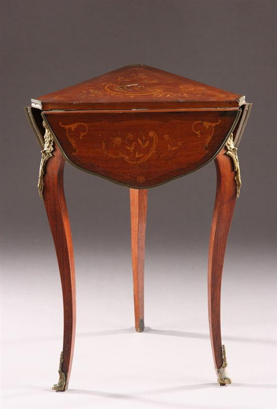 Appraisal: LOUIS XV STYLE INLAID MIXED WOOD SIDE TABLE th century