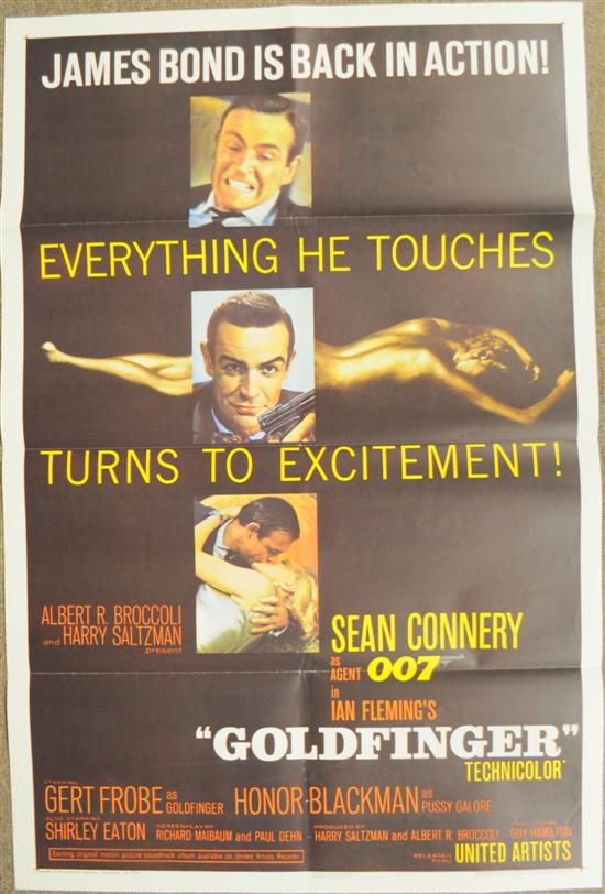 Appraisal: Goldfinger poster Sheet US folded A condition X James Bond