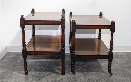 Appraisal: Sale Lot A Near Pair of English Mahogany Side Tables