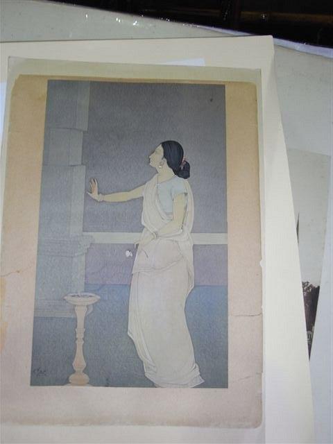 Appraisal: CHINTAMONI KAR Indian - 'The Sorceress' signed lower left gouache