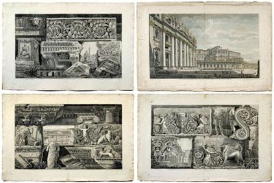 Appraisal: Four large Luigi Rossini engravings Italian - extracted from Antichita