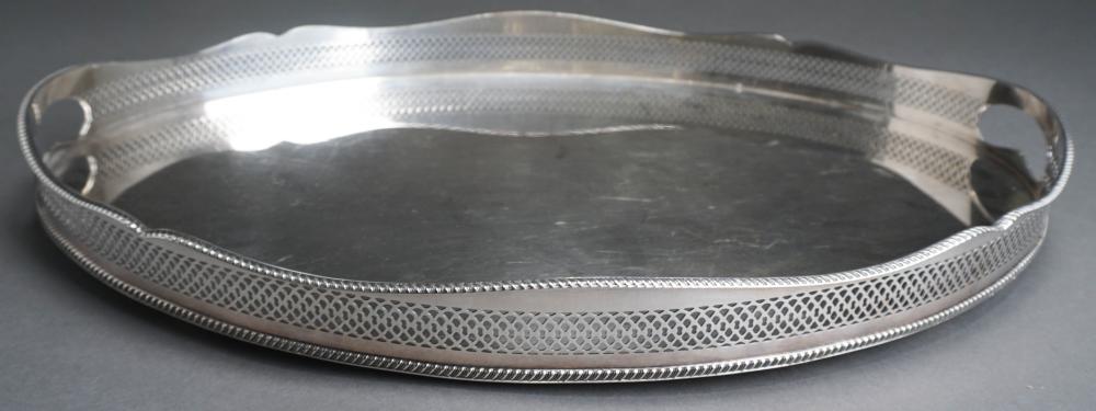 Appraisal: HENRY WILKINSON CO GEORGIAN STYLE SHEFFIELD SILVERPLATE GALLERY TRAY L