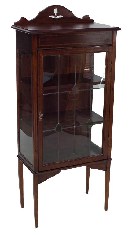 Appraisal: EDWARDIAN INLAID MAHOGANY VITRINE CABINET c in the Liberty style