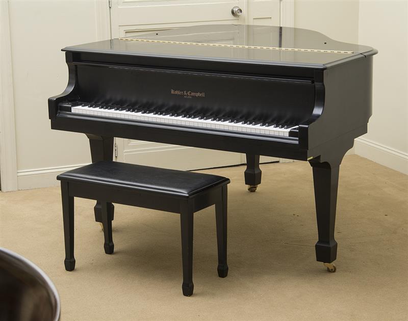 Appraisal: Kohler Campbell Ebonized Wood Baby Grand Piano Estimate -