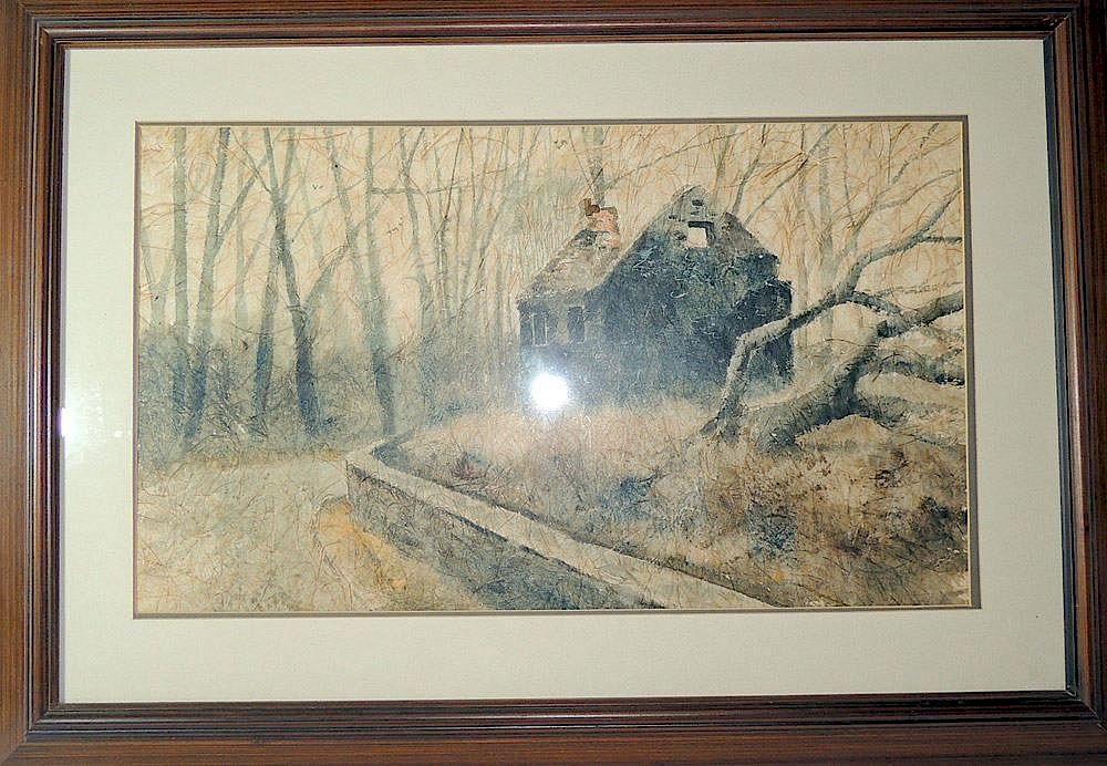 Appraisal: Attributed Paul Scarborough Watercolor Watercolor On Route attributed to Paul