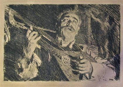 Appraisal: ANDERS ZORN swedish - VICKE pencil signed in the margin