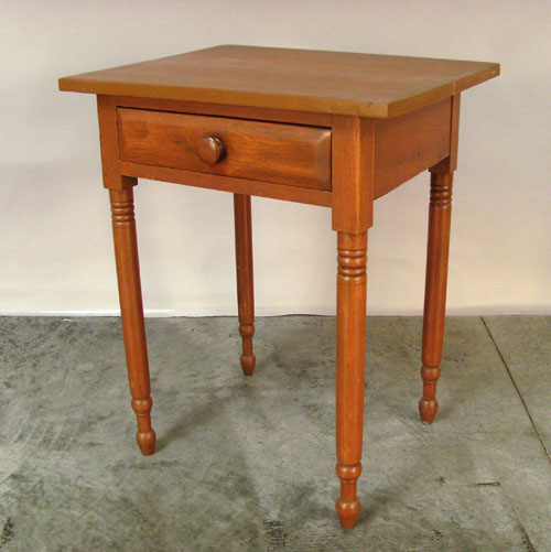 Appraisal: Two pine one-drawer stands th c h x l and