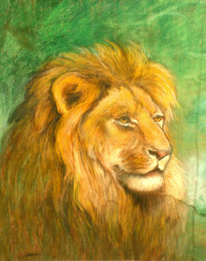 Appraisal: Geza Vastagh Hungarian - - Portrait of a lion coloured