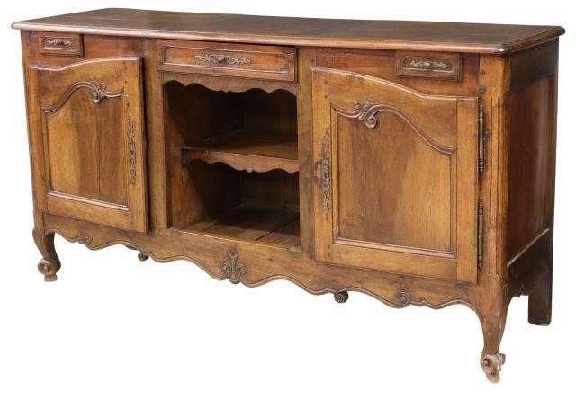 Appraisal: French Provincial Louis XV style walnut sideboard th c long