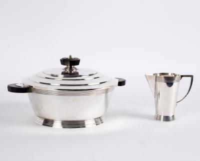 Appraisal: An Art Deco plated tureen with stepped cover and base