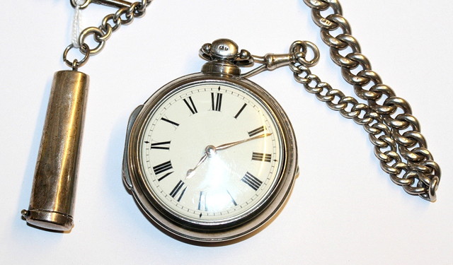 Appraisal: A GEORGE IV SILVER PAIR CASED POCKET WATCH by Hunt