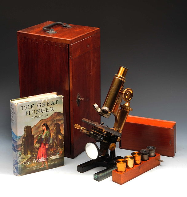 Appraisal: A BRASS MICROSCOPE by Carl Zeiss Jena with attachments in