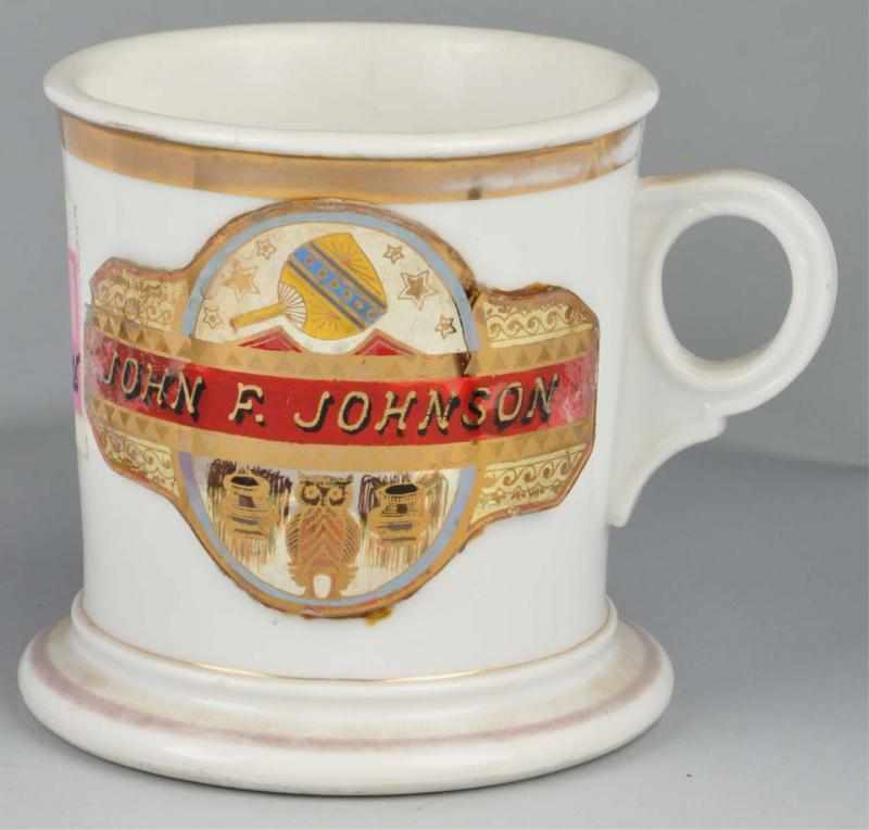 Appraisal: Unusual Occupational Shaving Mug Description Unusual label under glass with