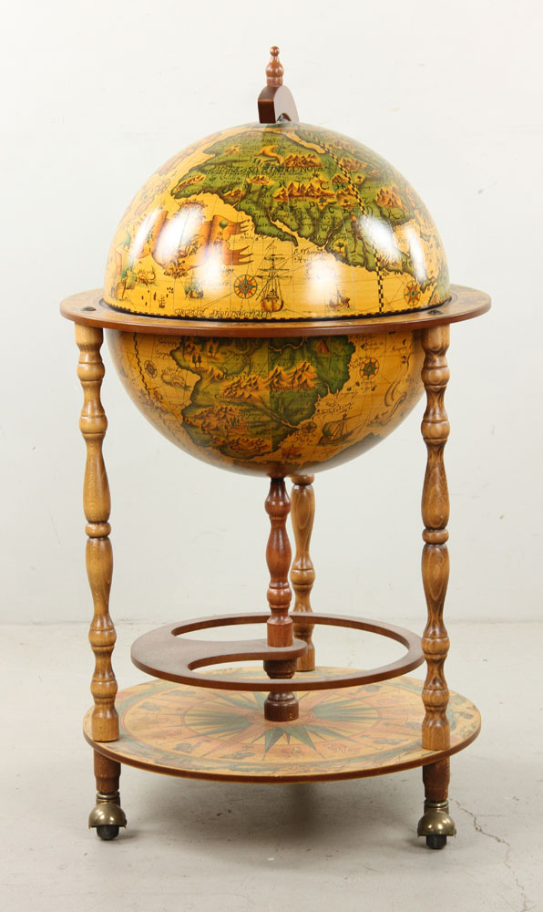 Appraisal: - Terrestrial Globe Antique style terrestrial globe on stand cabaret