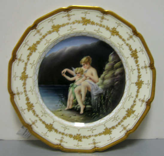 Appraisal: ROYAL DOULTON PORCELAIN CABINET PLATE Hand painted allegorical scene of