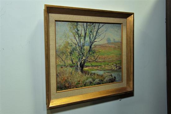 Appraisal: LANDSCAPE PAINTING By James L Sangster b th century Depicting