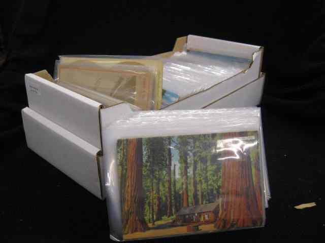 Appraisal: Box of Post Cards U S Souvenir Folders wide variety