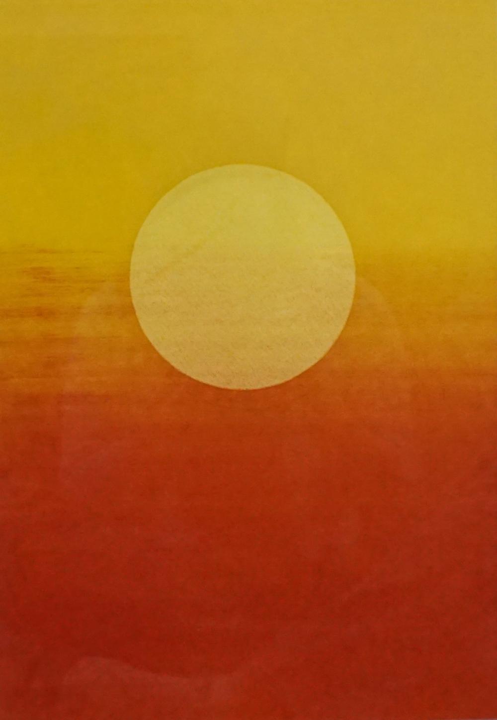 Appraisal: E Gypson Sunset Lithograph Print Frame x in x cm