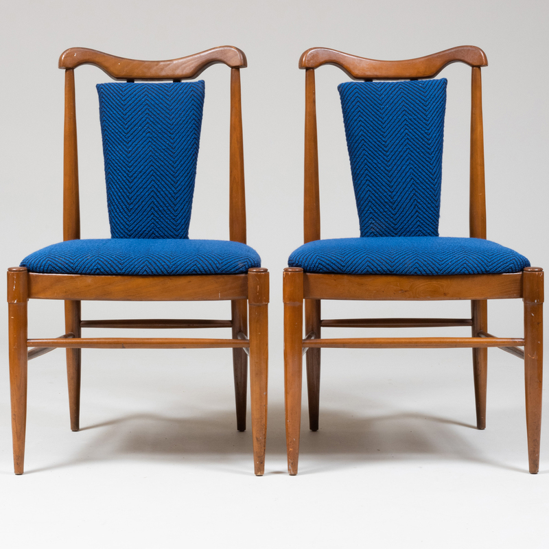 Appraisal: Pair of Danish Modern Teak Upholstered Side Chairs Together with