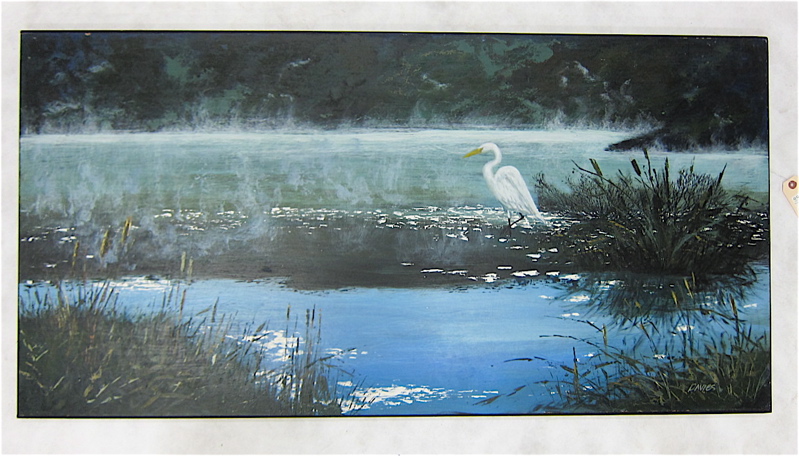 Appraisal: DAVIES OIL ON MASONITE American th century Wetlands with a