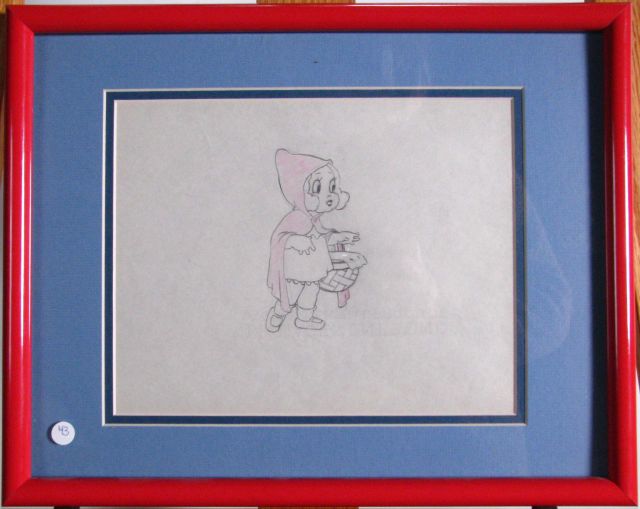 Appraisal: Little Red Riding Hood Production Drawing the classic cartoon The