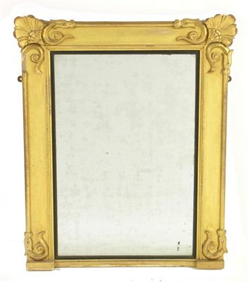 Appraisal: A th century giltwood and gesso overmantel mirror the rectangular