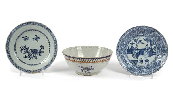 Appraisal: A grouping of Chinese blue and white export porcelain some