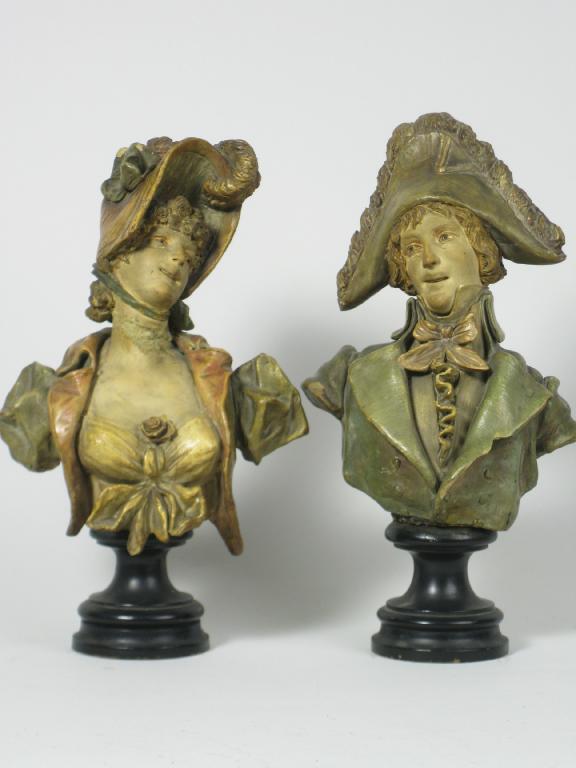 Appraisal: Pair of th Century Goldschieder Busts of a lady and