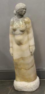 Appraisal: Large and Impressive Marble Sculpture of a Lati Woman A